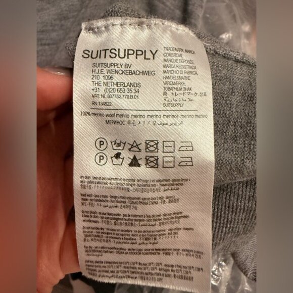 Suitsupply Merino Wool Sweater Gray size S Men - Picture 7 of 8